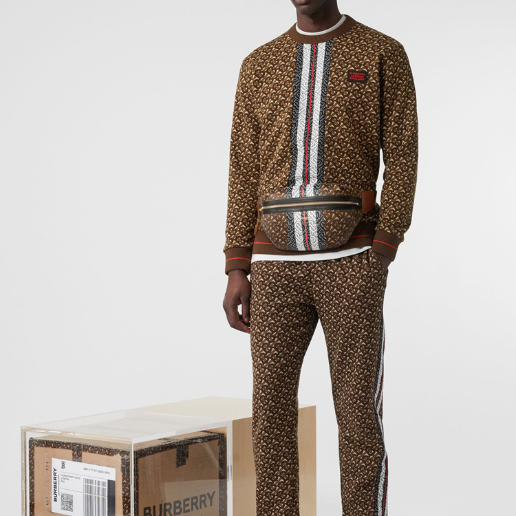 Поясная сумка мужская Burberry 8021483 коричневая среднего размера