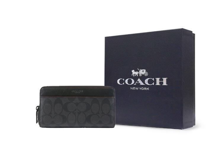 Клатч мужской COACH Accordion Wallet серый черный