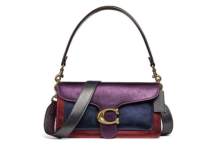 Сумка женская COACH Tabby бордовая, пурпурная, голубая, красная