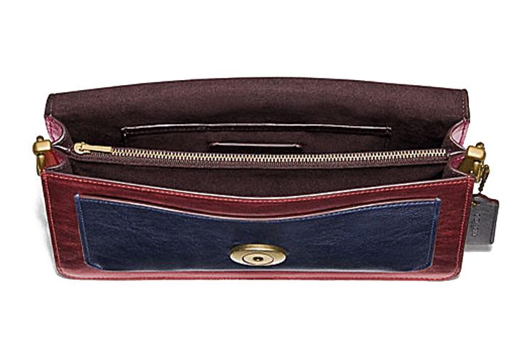 Сумка женская COACH Tabby бордовая, пурпурная, голубая, красная