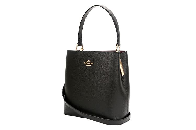 Женская сумка COACH Town Pebbled Leather Bucket Bag черная, Basic Set (Bag+Dust Bag) EU