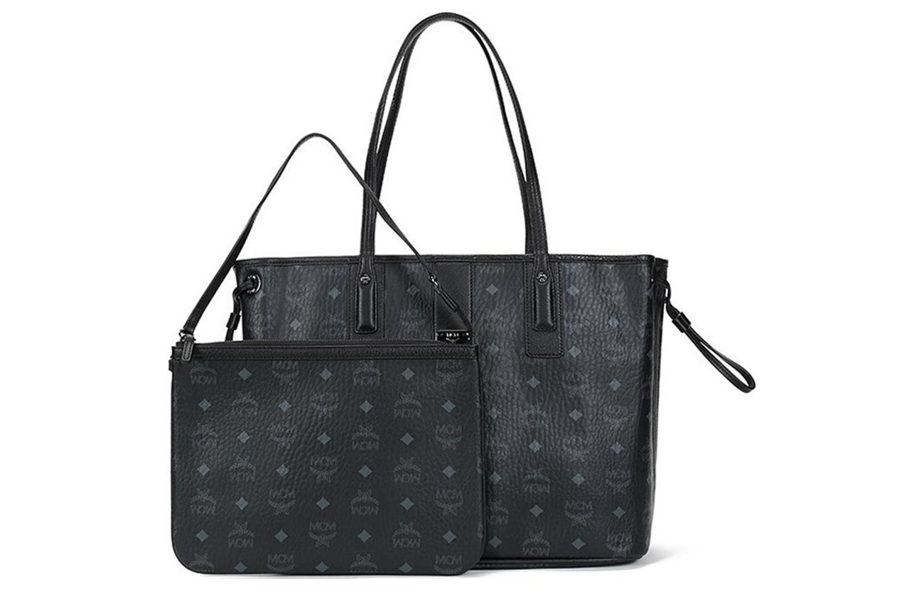 Сумка мужская MCM Liz Visetos черно-серая