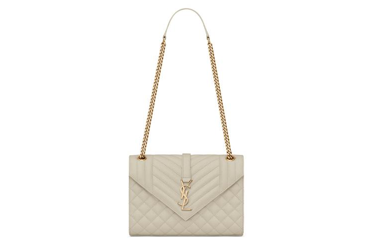 Сумка женская SAINT LAURENT Envelope белая среднего размера