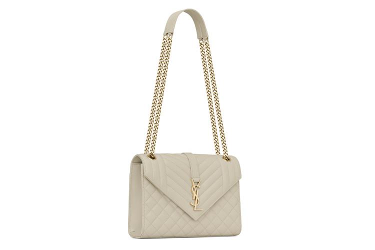 Сумка женская SAINT LAURENT Envelope белая среднего размера