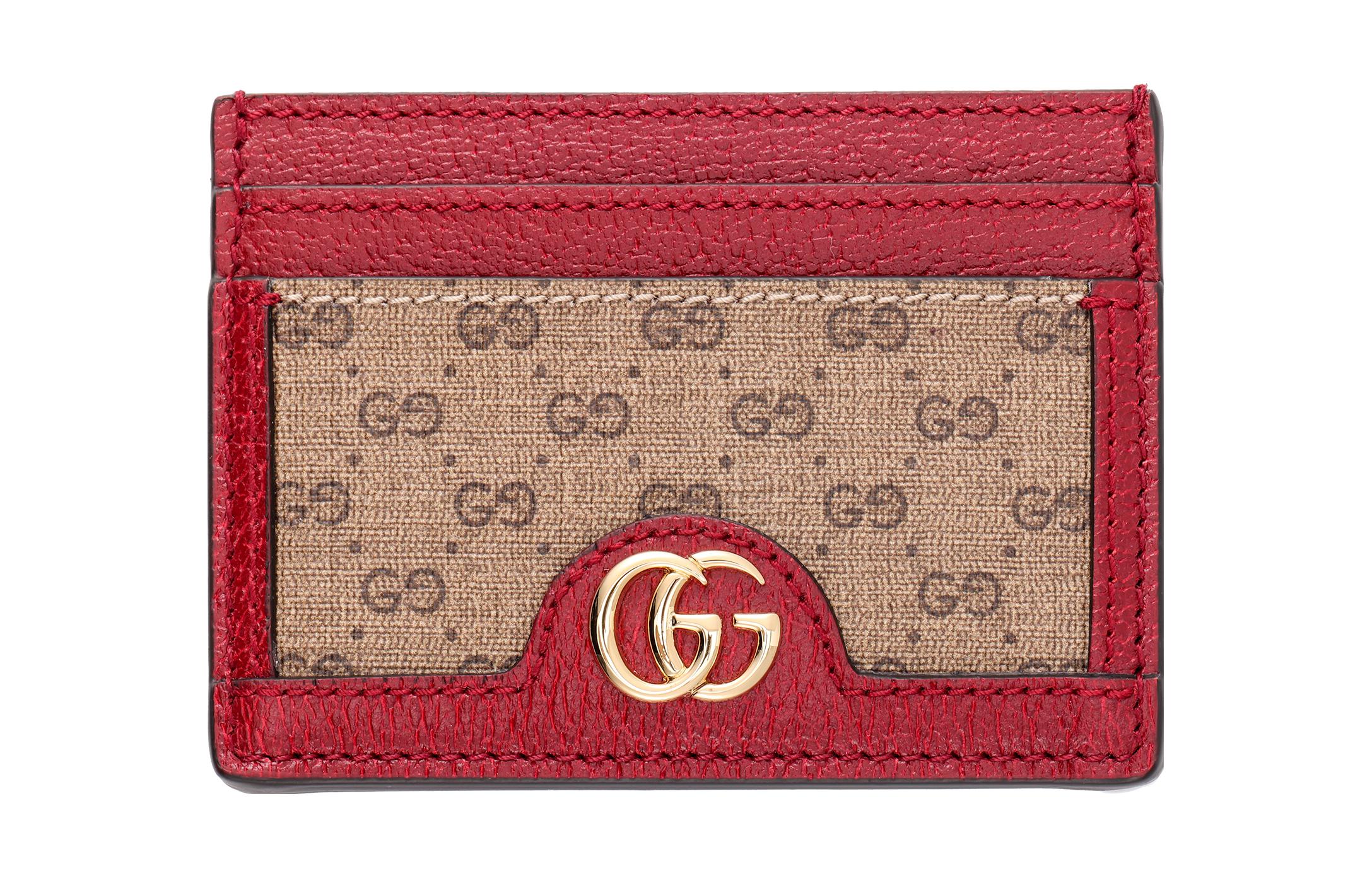 Визитница унисекс GUCCI 654539-2T4AG-9795 Эбони/Красный