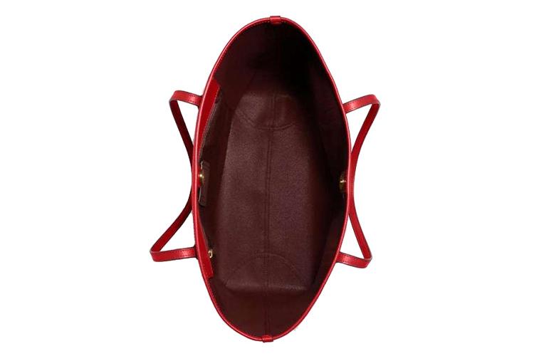 Сумка женская COACH City Canvas With Leather Tote Bag коричнево-красная