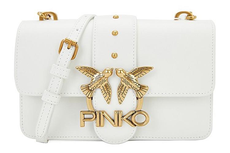 Сумка женская PINKO Simply белая-золотая