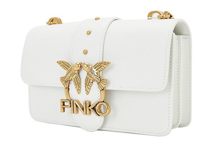 Сумка женская PINKO Simply белая-золотая