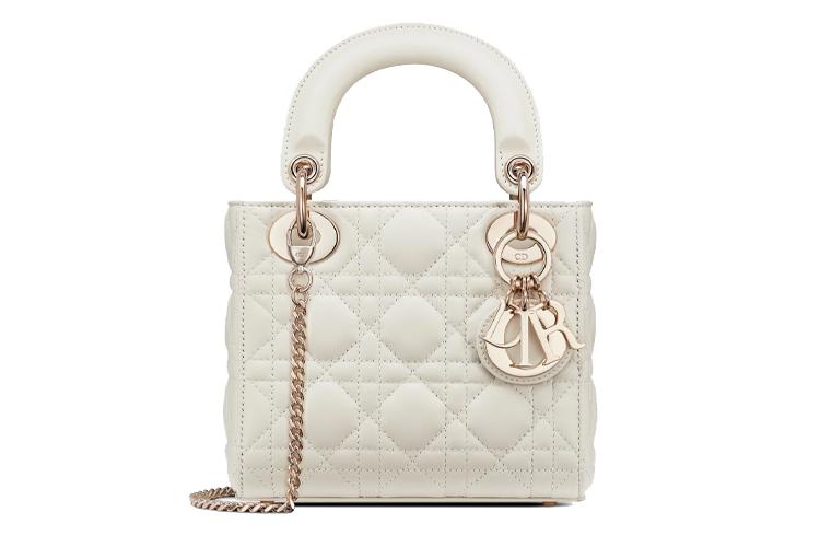 Сумка женская DIOR Lady Dior Mini молочно белого цвета