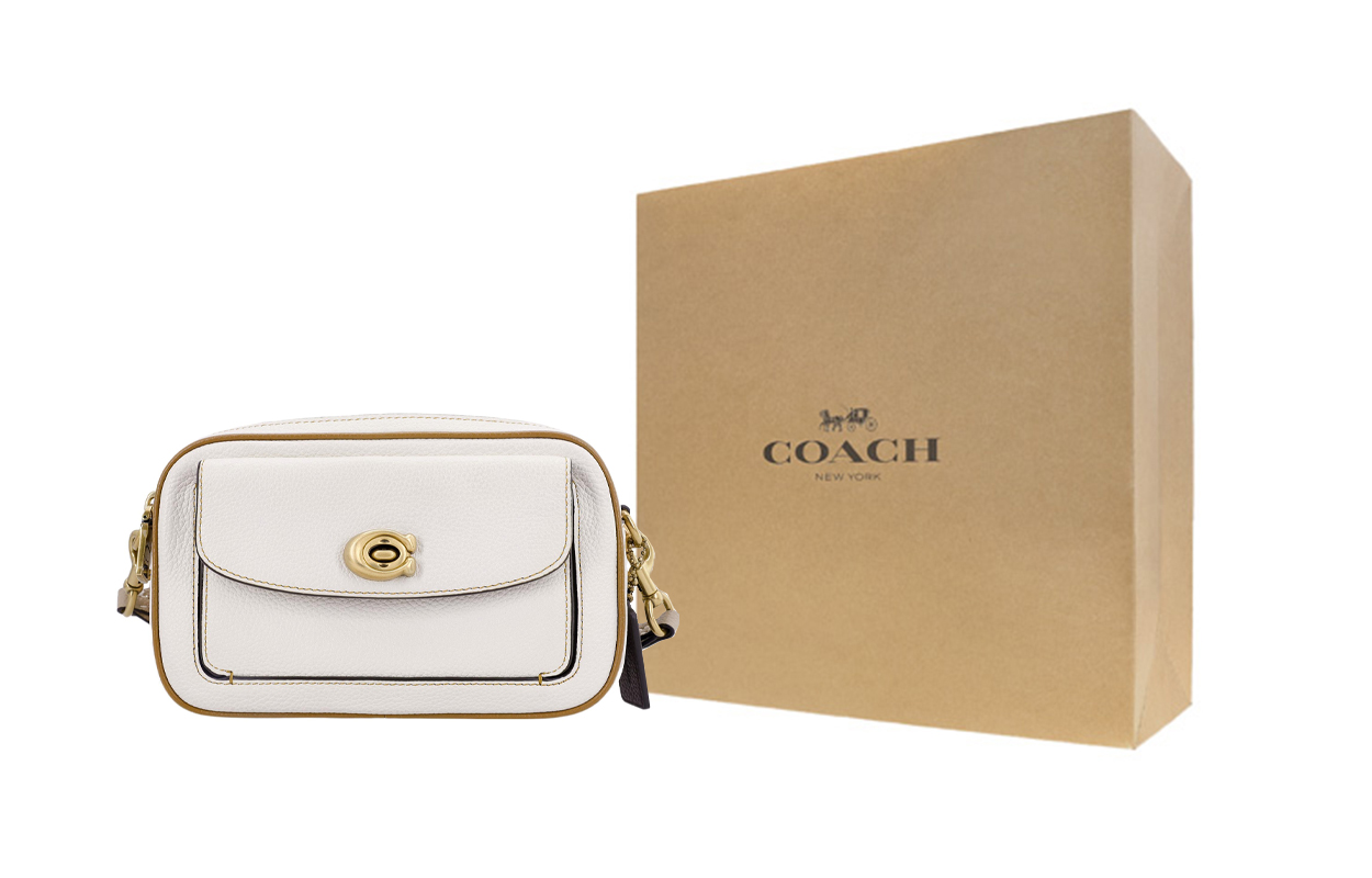 Сумка женская COACH Willow Leather Camera Bag белая