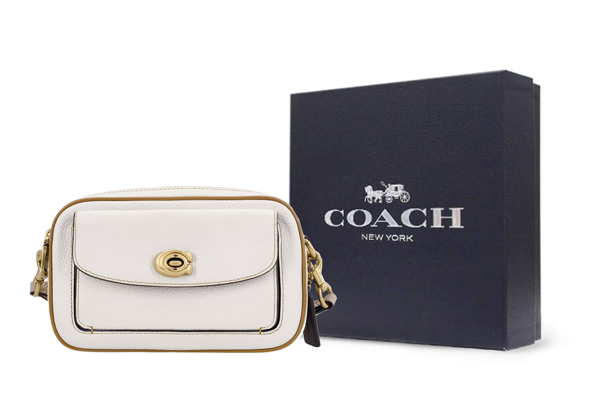 Сумка женская COACH Willow Leather Camera Bag белая
