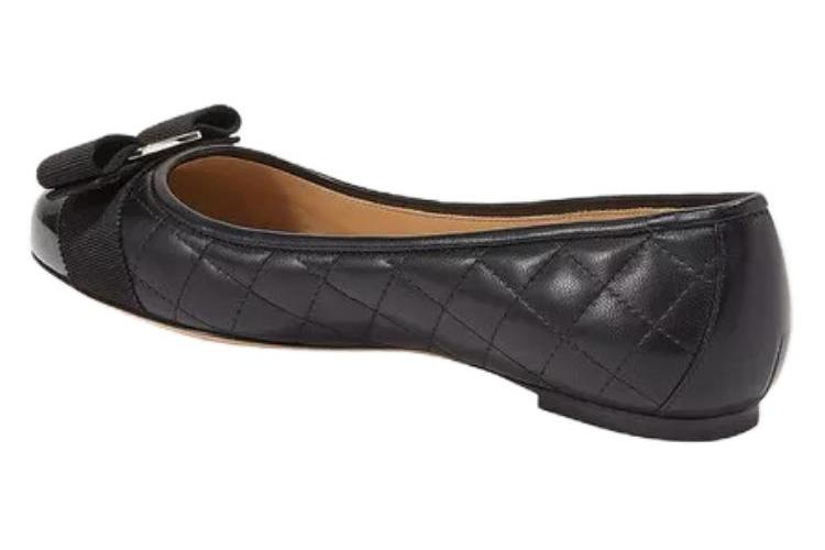 Балетки женские FERRAGAMO Varina черные-тан, 36.5 EU