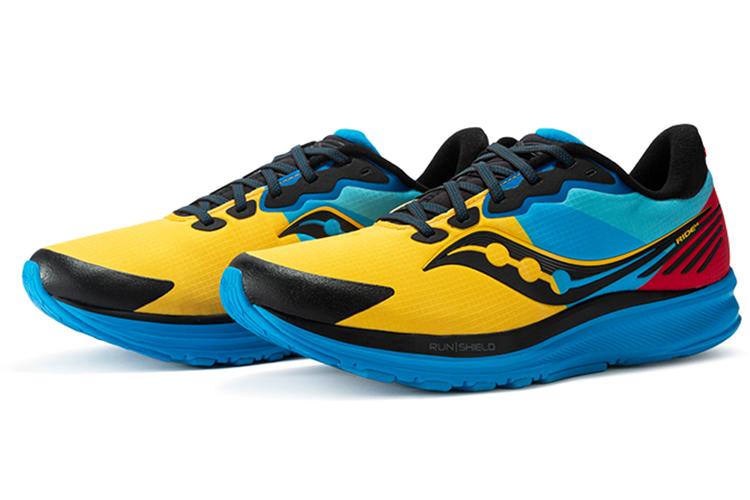 Кроссовки мужские Saucony Ride 14 Runshield желтые-голубые, 43 EU
