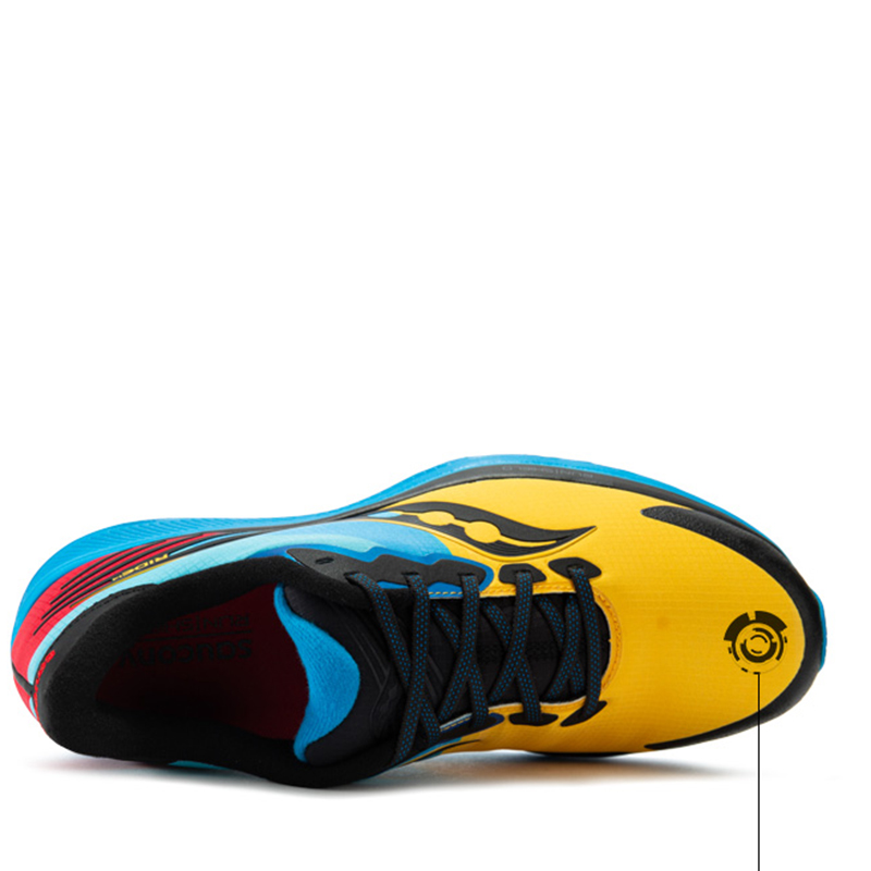 Кроссовки мужские Saucony Ride 14 Runshield желтые-голубые, 43 EU