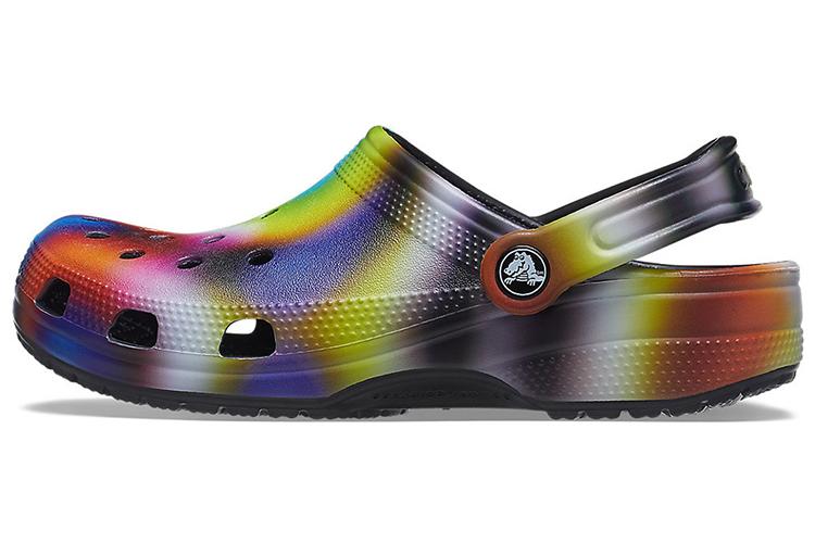 Шлепанцы унисекс Crocs Beach многоцветные черные, 45-46 EU