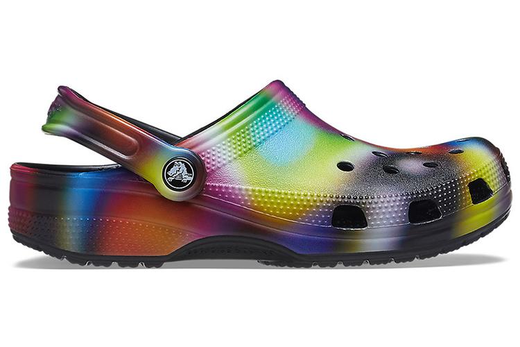 Шлепанцы унисекс Crocs Beach многоцветные черные, 45-46 EU