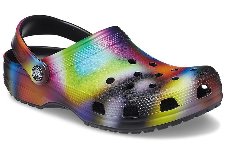 Шлепанцы унисекс Crocs Beach многоцветные черные, 45-46 EU