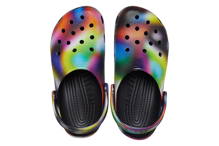 Шлепанцы унисекс Crocs Beach многоцветные черные, 45-46 EU