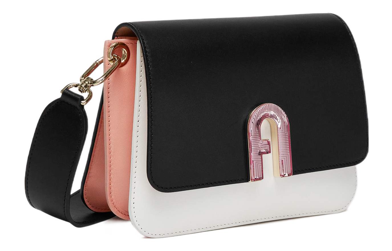 Сумка женская Furla Roman черно-белая