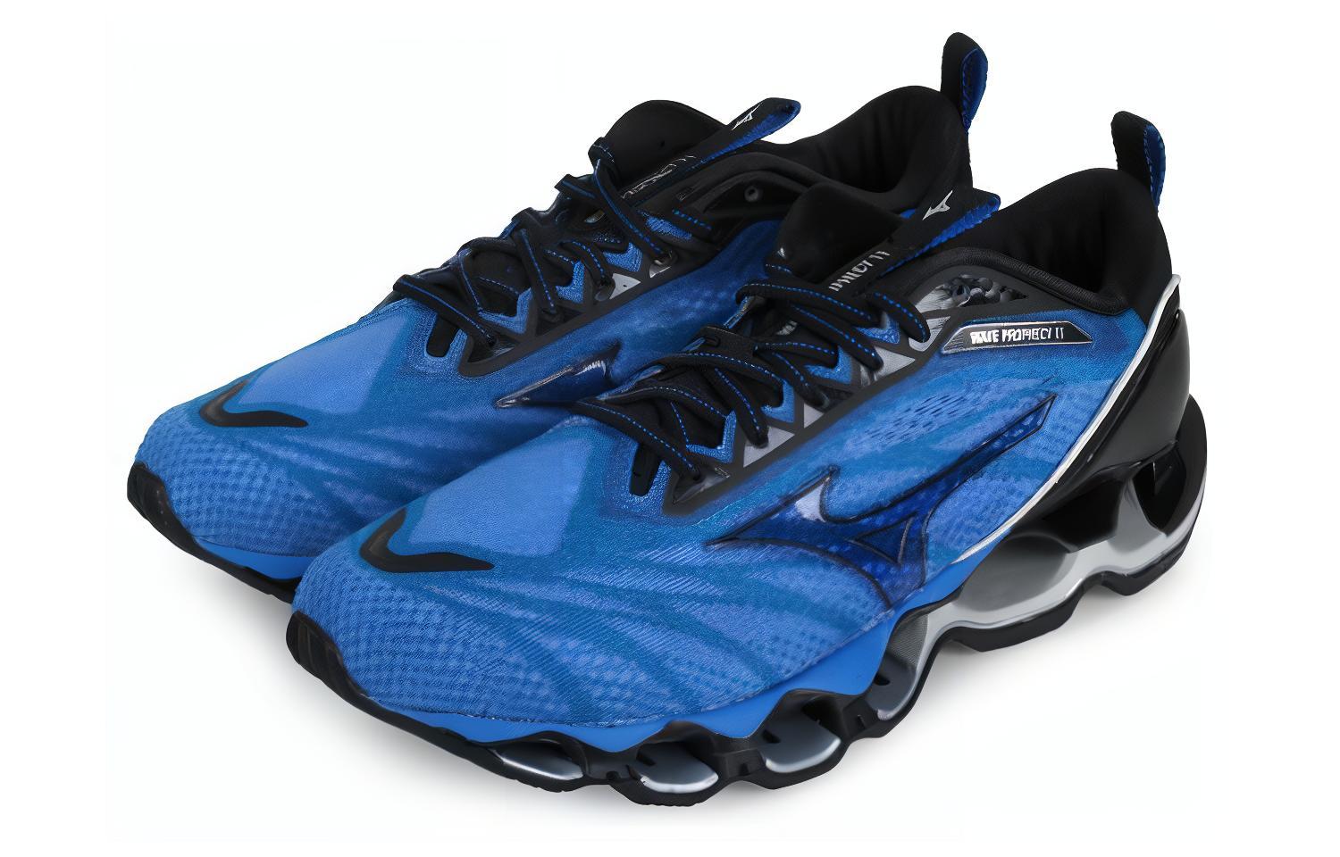 Кроссовки мужские Mizuno Wave Prophecy 11 синий черный, 40 EU