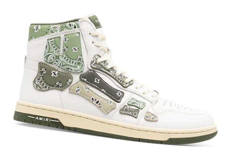 Кроссовки мужские AMIRI Skel Top High Bandana оливковые, 42 EU