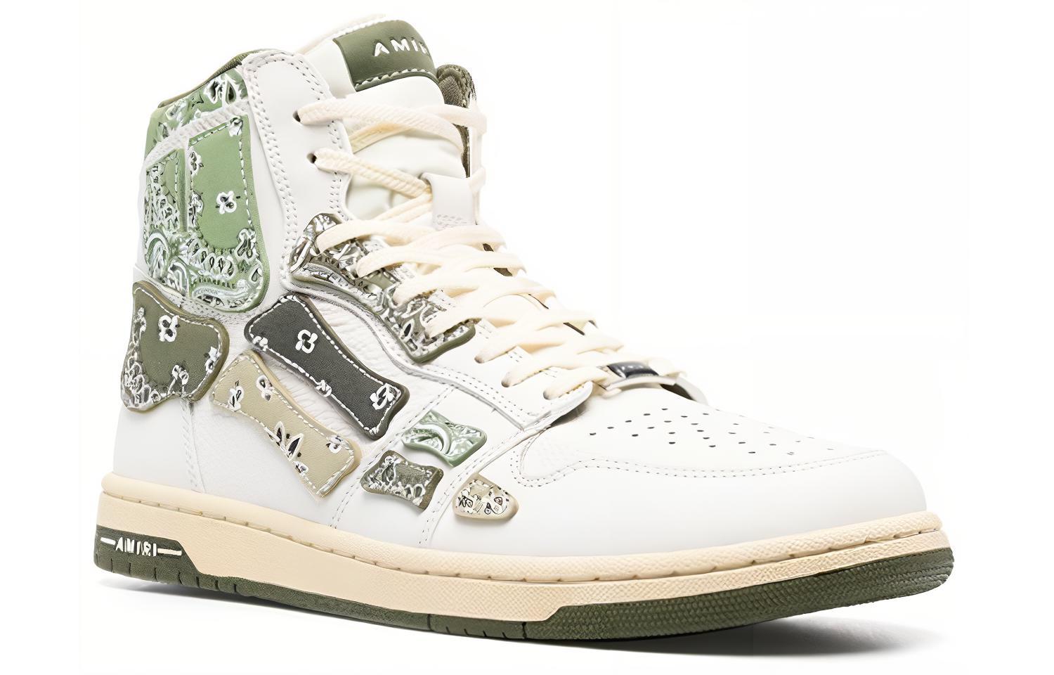 Кроссовки мужские AMIRI Skel Top High Bandana оливковые, 42 EU