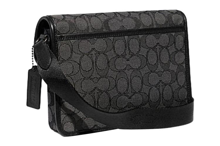 Сумка мужская COACH League Monogram Canvas черная, малый размер