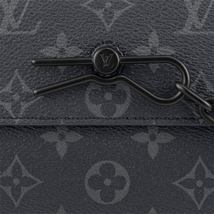 Сумка мужская LOUIS VUITTON Lv None черно-серая