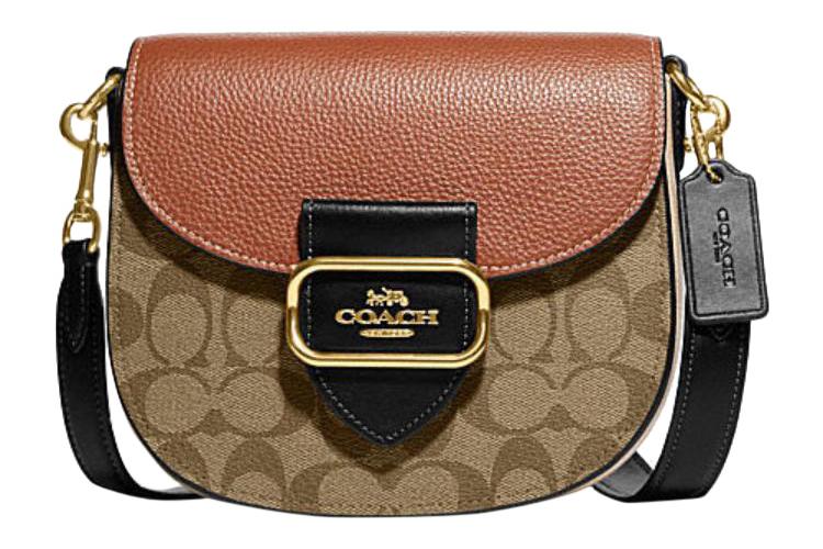 Кроссбоди сумка женская COACH Saddle Bag коричневая и ржавого оттенка