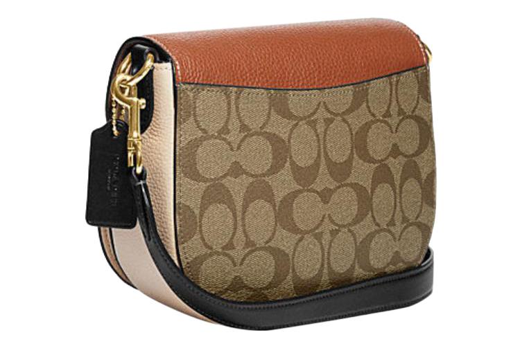 Кроссбоди сумка женская COACH Saddle Bag коричневая и ржавого оттенка