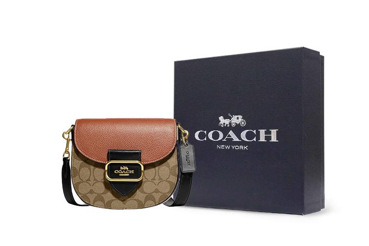 Сумка женская COACH Saddle Bag коричневая и ржавого оттенка