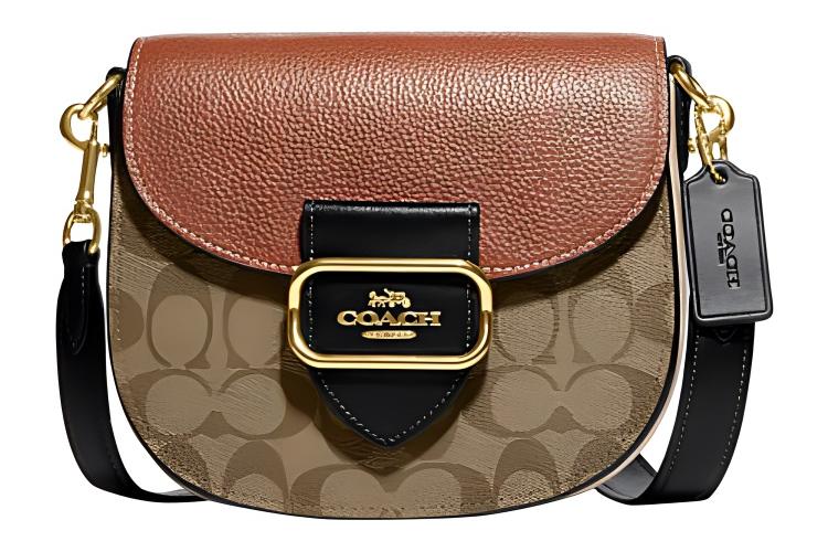 Кроссбоди сумка женская COACH Saddle Bag коричневая и ржавого оттенка