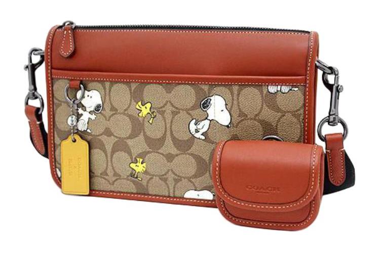 Сумка женская COACH Heritage Shoulder Bag коричнево-красная