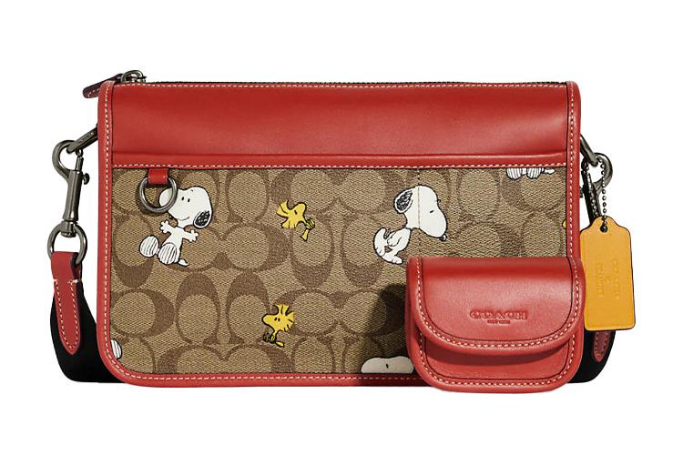 Сумка женская COACH Heritage Shoulder Bag коричнево-красная