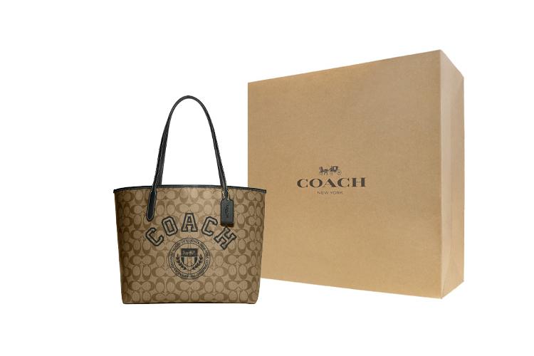 Сумка женская COACH City хаки большого размера