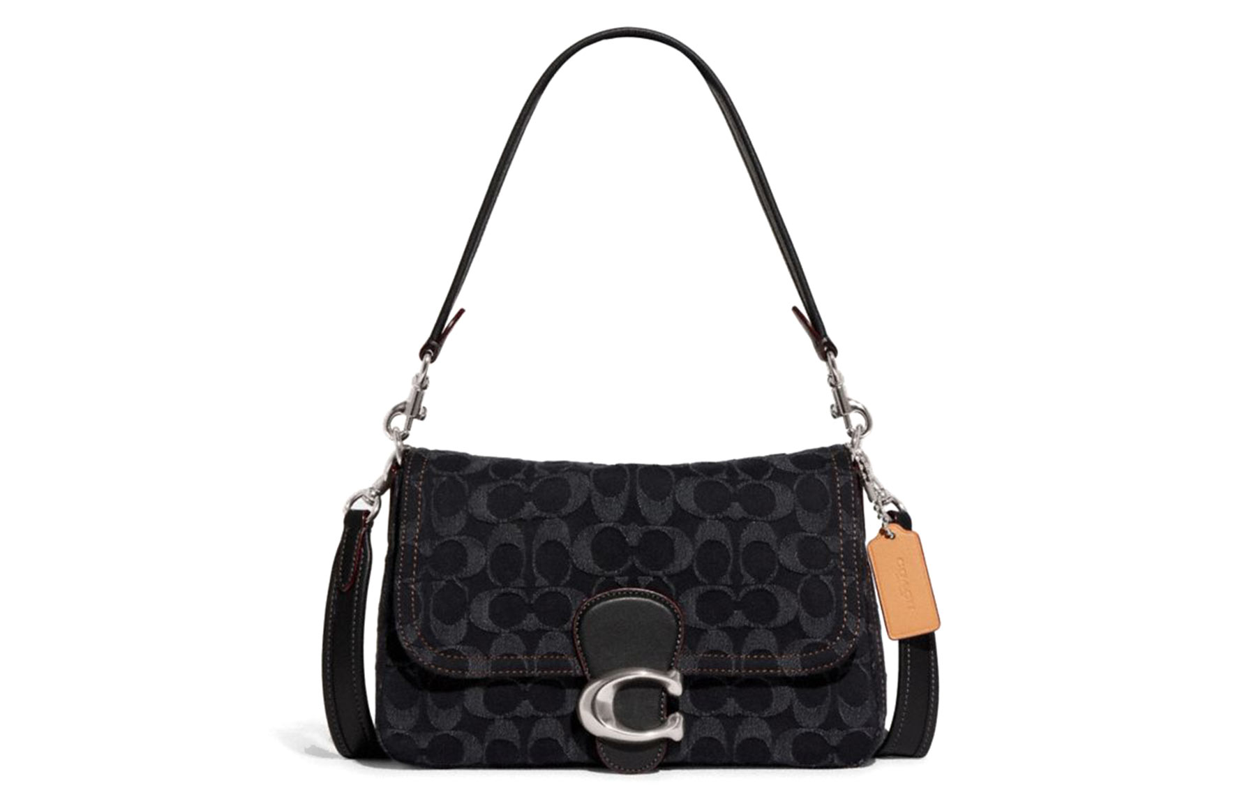 Сумка женская COACH Soft Tabby черная среднего размера