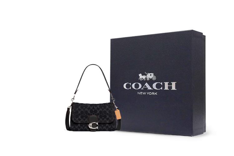 Сумка женская COACH Soft Tabby черная среднего размера