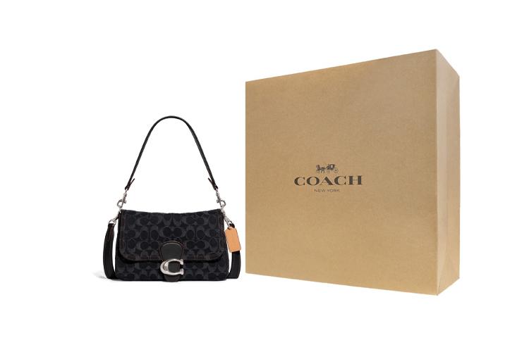 Сумка женская COACH Soft Tabby черная среднего размера