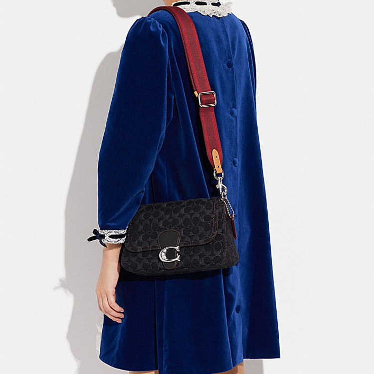 Сумка женская COACH Soft Tabby черная среднего размера