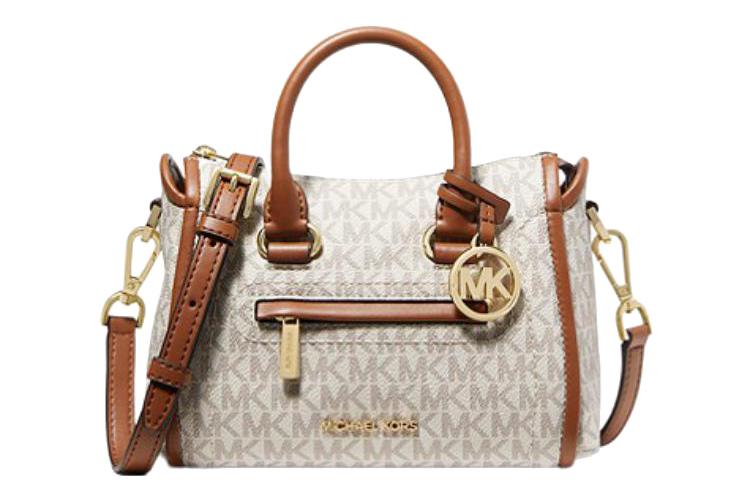 Сумка женская MICHAEL KORS Carine Canvas With Leather через плечо, ванильная