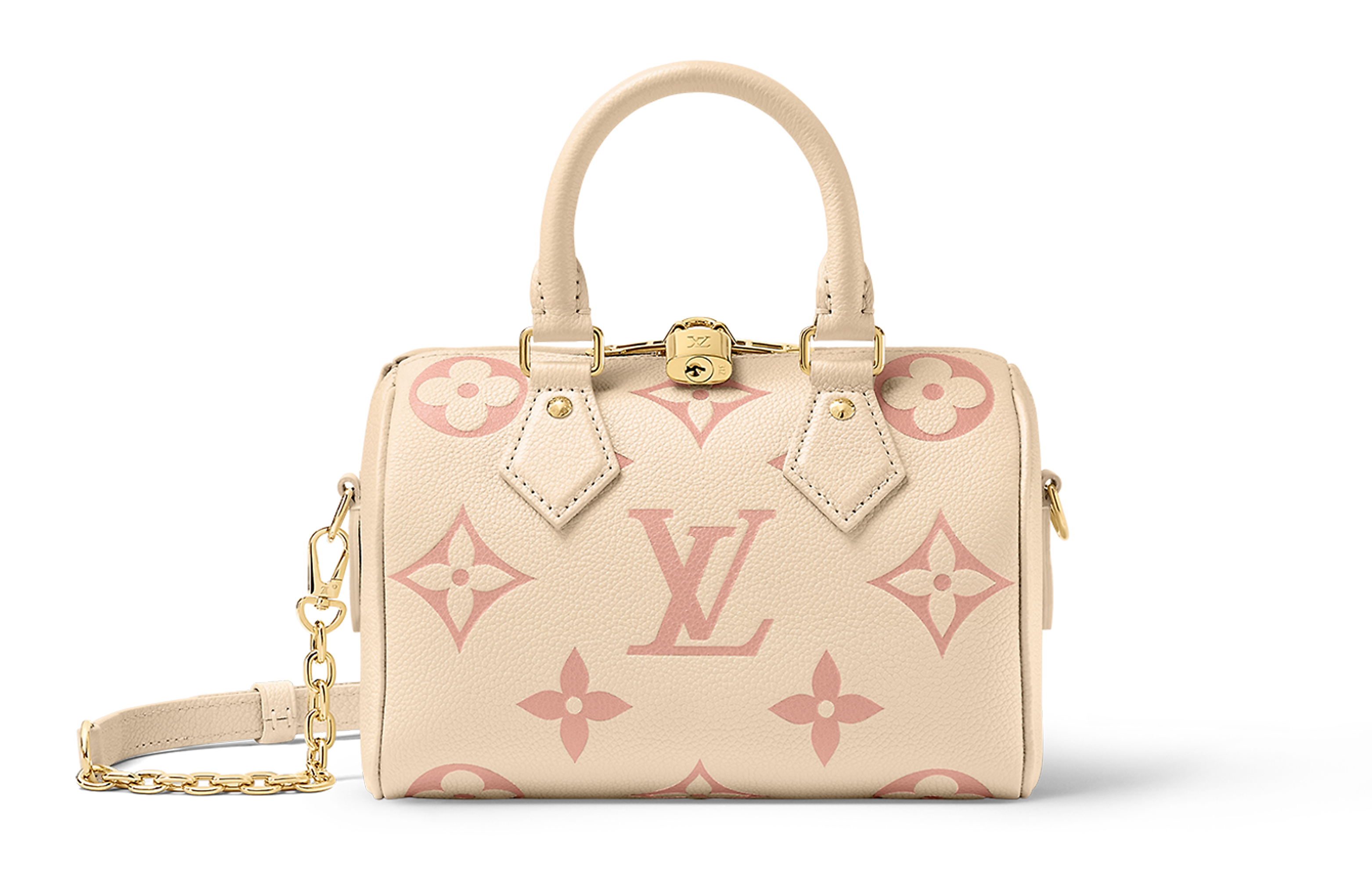 Сумка женская LOUIS VUITTON Speedy Bandoulière 20 бежево-розовая