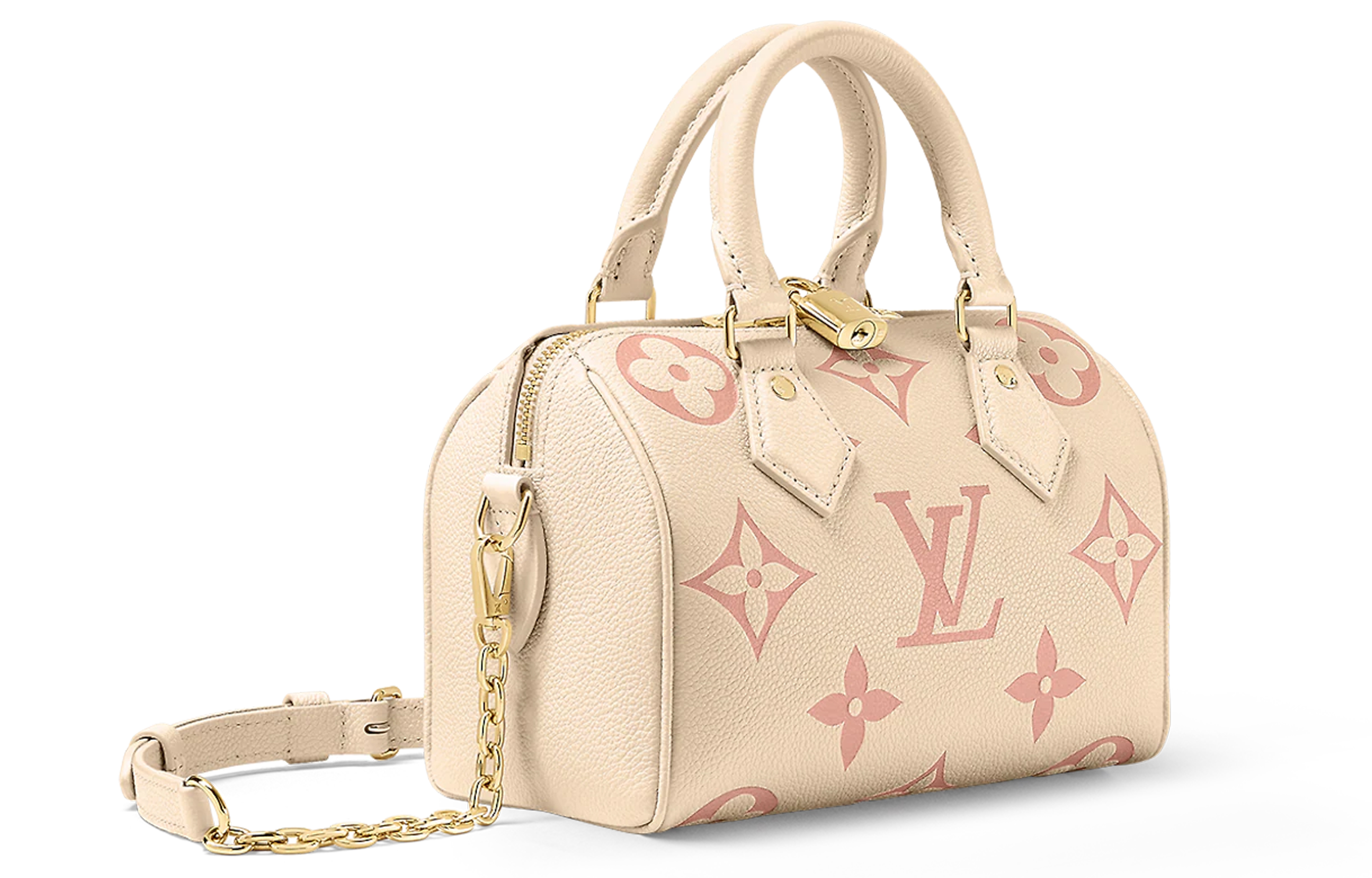Кроссбоди-сумка женская LOUIS VUITTON Speedy Bandoulière 20 бежево-розовая