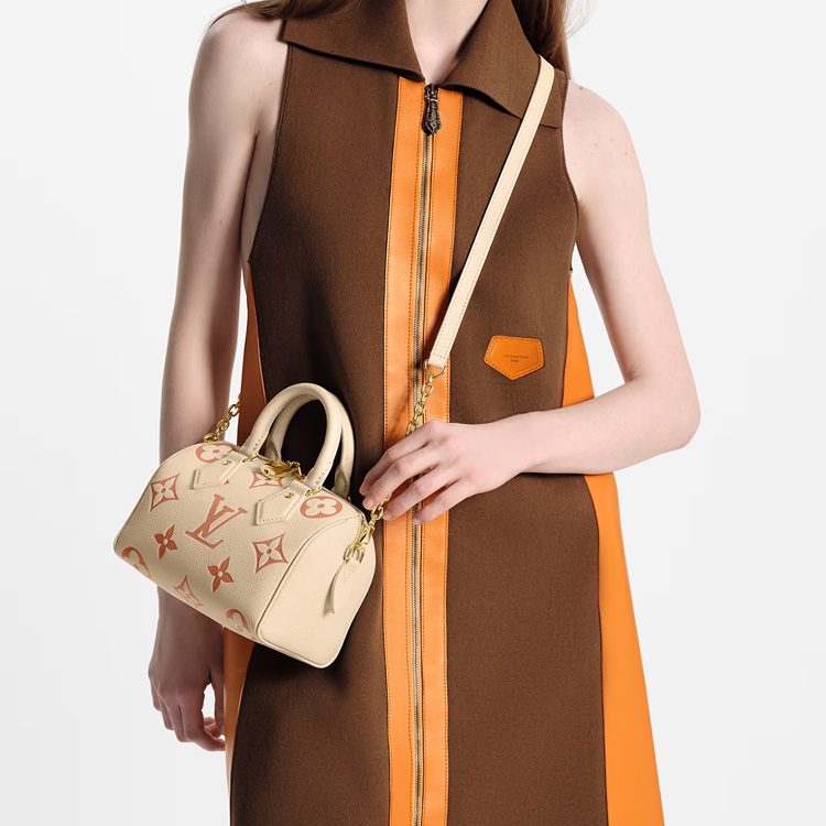 Кроссбоди-сумка женская LOUIS VUITTON Speedy Bandoulière 20 бежево-розовая