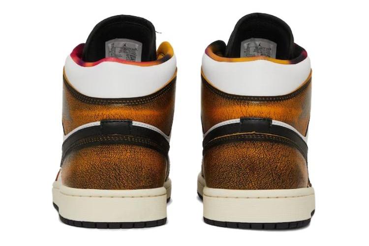 Кеды мужские Jordan 1 Mid SE оранжевые, 41 EU