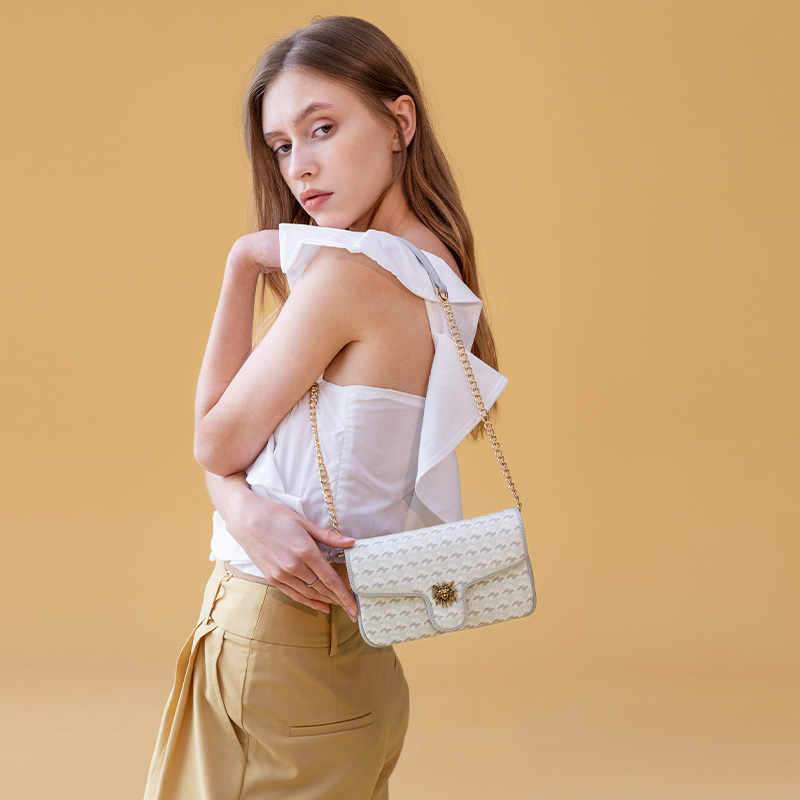 Сумка женская VANESSA HOGAN Feather Bag Chain Bag оливковая