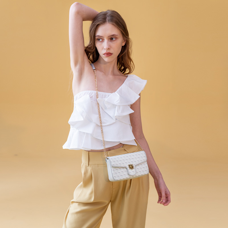 Сумка женская VANESSA HOGAN Feather Bag Chain Bag оливковая