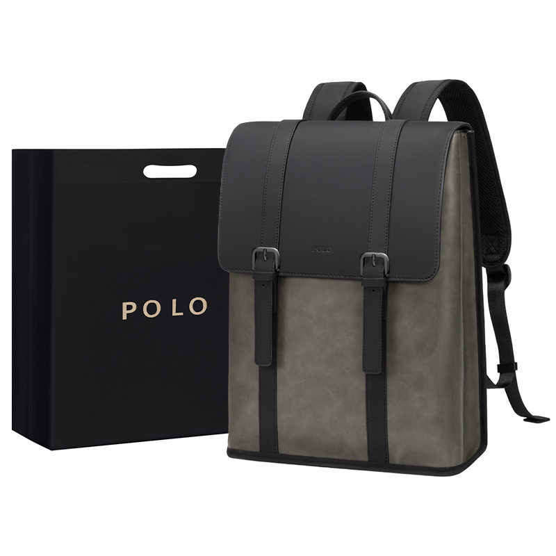 Рюкзак мужской POLO 093151 серо-зелёный