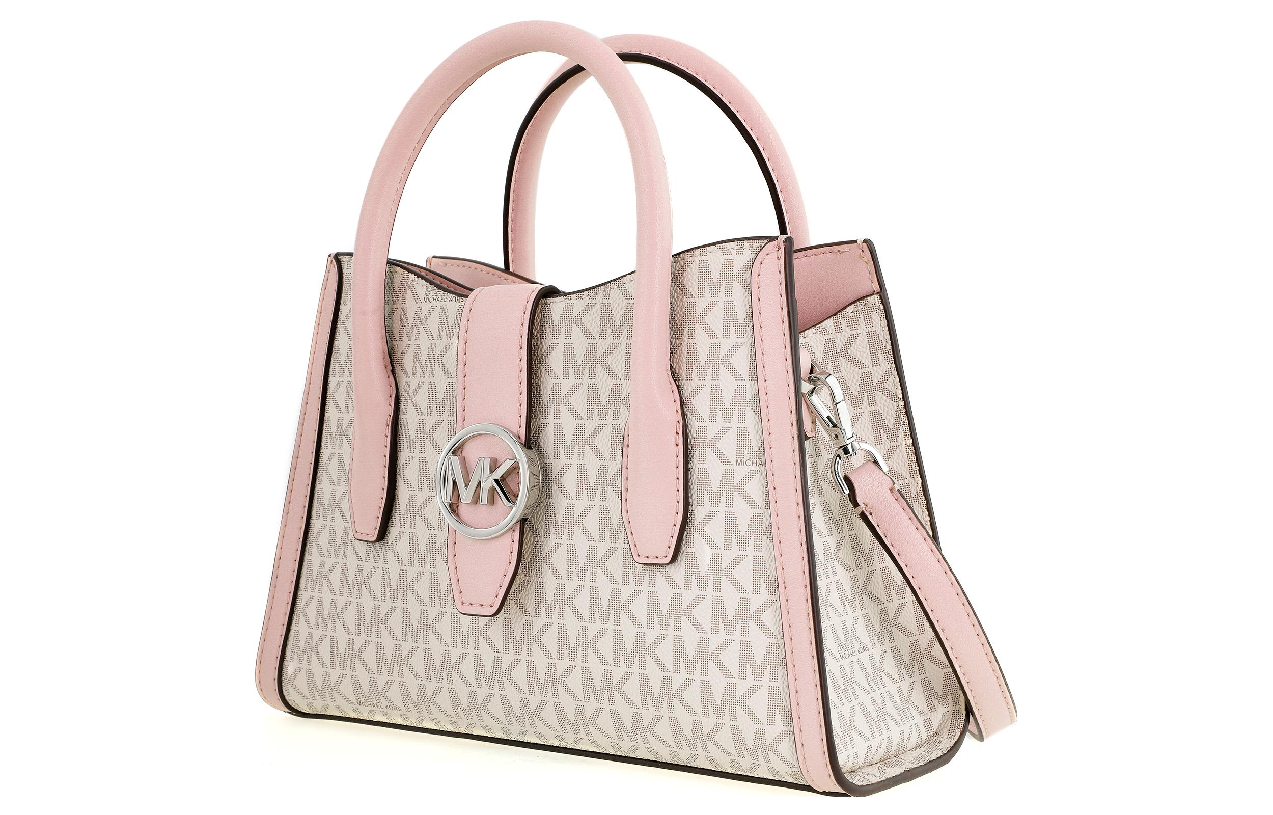 Сумка женская MICHAEL KORS Gabby Canvas With Leather розовая и кремово-серая