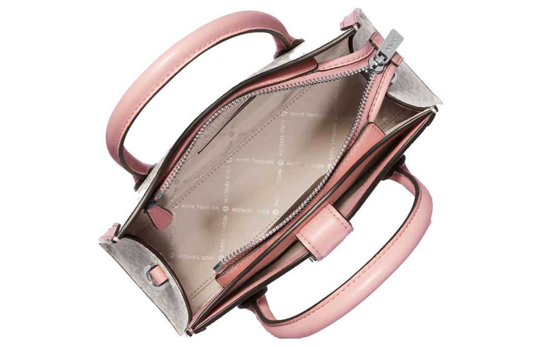 Сумка женская MICHAEL KORS Gabby Canvas With Leather розовая и кремово-серая