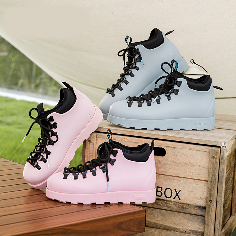 Ботинки женские Native Shoes Fitzsimmons Short Martin Boot серо-розовые, 40 EU